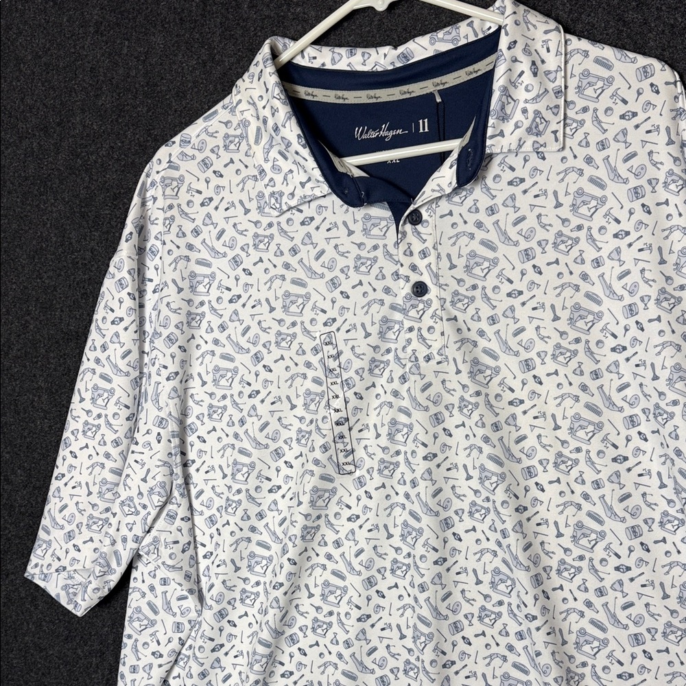 Walter Hagen Perfect 11 Mens XXL Dad Day Golf Polo Shirt Crisp White MGA11453 - Picture 7 of 8